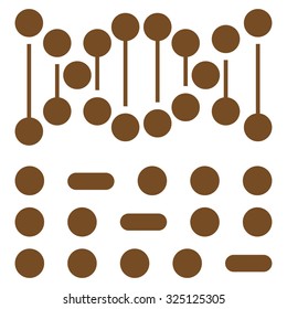 Genetic Code vector icon. Style is flat symbol, brown color, rounded angles, white background.