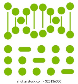 Genetic Code vector icon. Style is flat symbol, eco green color, rounded angles, white background.