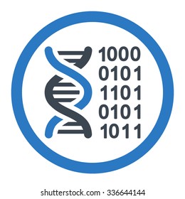 Genetic Code vector icon. Style is bicolor flat rounded symbol, smooth blue colors, rounded angles, white background.