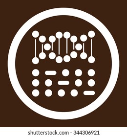 Genetic Code vector icon. Style is flat rounded symbol, white color, rounded angles, brown background.