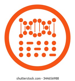 Genetic Code vector icon. Style is flat rounded symbol, orange color, rounded angles, white background.