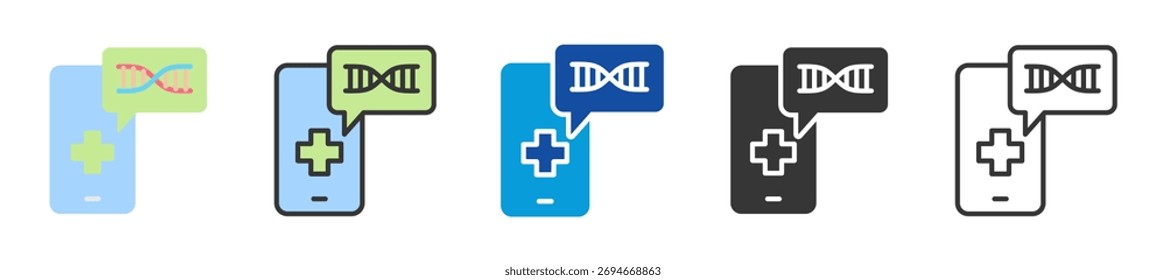 genetic counseling icon set multi style various collection