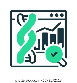 Genetic Data Analysis line icon. linear style sign for mobile concept and web design. Outline vector icon. Symbol, logo illustration. Vector graphic