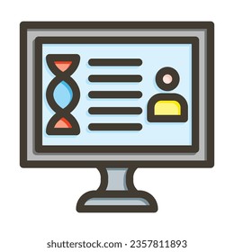 Genetic Data Vector Thick Line Filled Colors Icon For Personal And Commercial Use.
