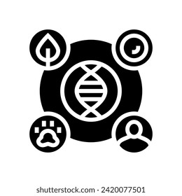 Kryptogenetik-Kryptogenetik-Symbol-Vektorgrafik. Kryptogenetik der genetischen Vielfalt. einzelne Symbolillustration