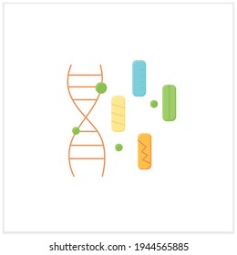 Genetic diversity flat icon.Diversity of genes existing in the world.Contributes to multiplicity of life forms,physical and biological Biodiversity concept.3d vector illustration