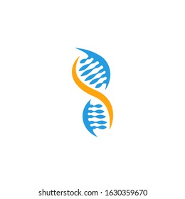 Genetic DNA icon logo vector illustration concept.