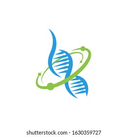Genetic DNA icon logo vector illustration concept.