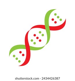 Plantilla de diseño de ilustración vectorial de icono de ADN genético