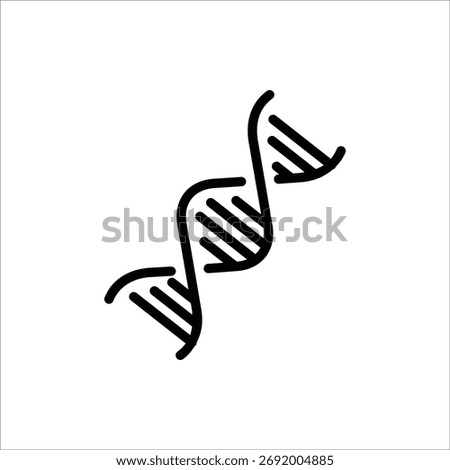 Genetic DNA icon. Vector line biotechnology molecular chromosome helix gene signs outline illustration collection. For web design, isolated on white background.