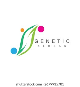 Genetic DNA logo vector and symbol