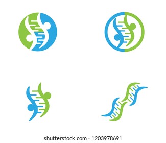 Genetic DNA logo vector template