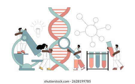 Genetic DNA research. Chemical, biological experiments