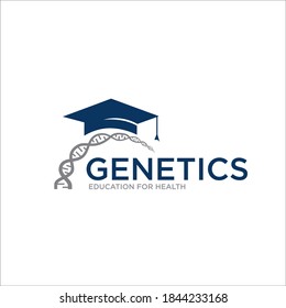 genetic education logo designs simple modern for education or university