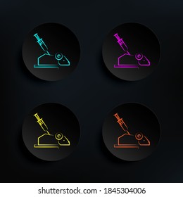 Genetic engineer dark badge color set icon. Simple thin line, outline vector of mad science icons for ui and ux, website or mobile application