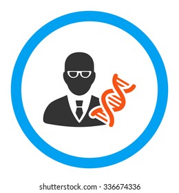 Genetic Engineer vector icon. Style is flat rounded symbol, bright colors, rounded angles, white background.