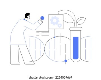 Genetic engineering abstract concept vector illustration. Gene engineering in plants, genetic modification, dna manipulation technique, biotechnology professional, alteration abstract metaphor.