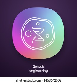 Genetic engineering app icon. Living body cell. Genome modification. Organism modify characteristics. UI/UX user interface. Web or mobile application. Vector isolated illustration
