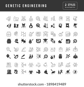 Genetic Engineering. Collection of perfectly thin icons for web design, app, and the most modern projects. The kit of signs for category Technology.