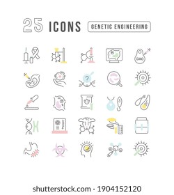 Genetic Engineering. Collection of perfectly thin icons for web design, app, and the most modern projects. The kit of signs for category Technology.