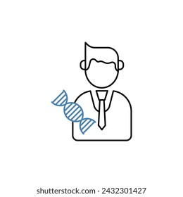 genetic engineering concept line icon. Simple element illustration. genetic engineering concept outline symbol design.
