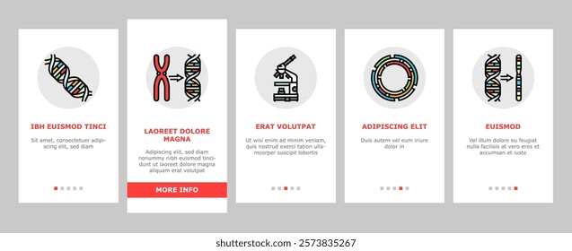 genetic engineering crispr genome onboarding mobile vector dna editing, biotechnology genes, mutation cloning, transgenic bioinformatics genetic engineering crispr genome illustrations