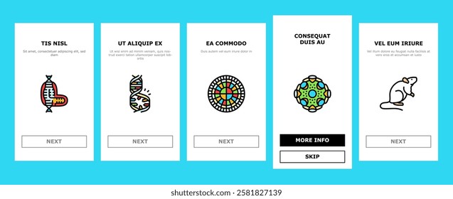 genetic engineering crispr genome onboarding mobile vector dna editing, biotechnology genes, mutation cloning, transgenic bioinformatics genetic engineering crispr genome illustrations