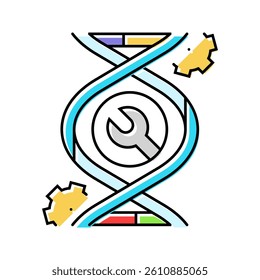 genetic engineering cryptogenetics color icon vector. genetic engineering cryptogenetics sign. isolated symbol illustration
