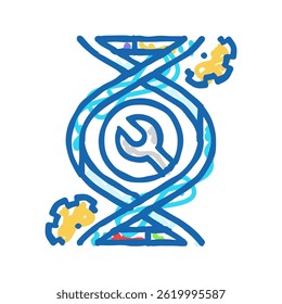 Ingeniería genética Criptogenética Icono de doodle Vector de boceto. Ingeniería genética Signo de criptogenética. Ilustración de símbolo aislado
