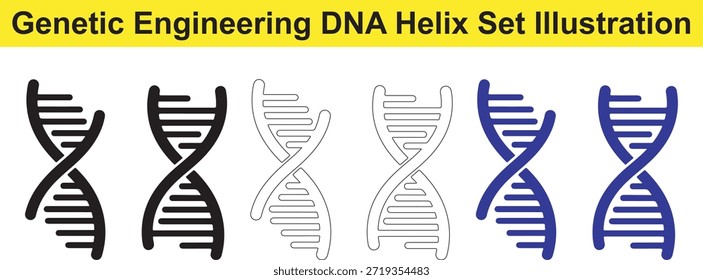 ilustração do conjunto de hélice de dna de engenharia genética