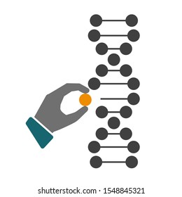 Genetic engineering icon, DNA sign, gene editing method – stock vector