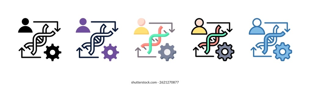 Elemento De Ícone De Engenharia Genética Para Design