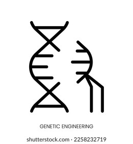 genetic engineering icon. Line Art Style Design Isolated On White Background