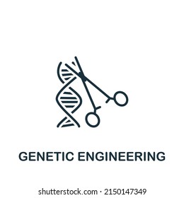 Genetic Engineering icon. Monochrome simple Bioengineering icon for templates, web design and infographics