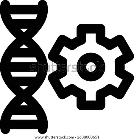 Genetic Engineering, Genetic Modification, Genetic Manipulation Outline Icon