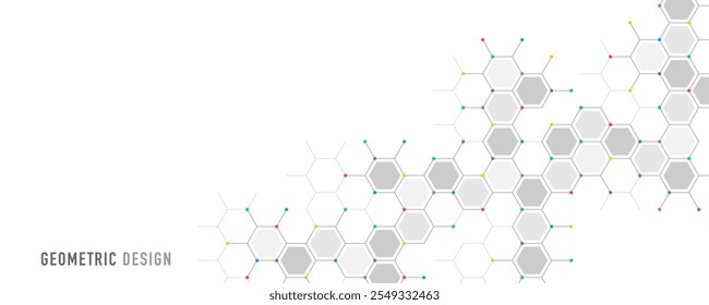 Engenharia genética e estrutura molecular, rede de DNA hexágono, conceito de ciência química e biotecnologia, tecnologia de inovação, saúde e design de medicina.