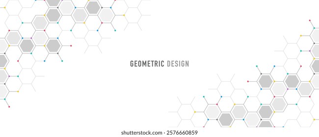 Genetic engineering and molecular structure, hexagon DNA network, science chemical and biotechnology concept, innovation technology, healthcare, and medicine design.