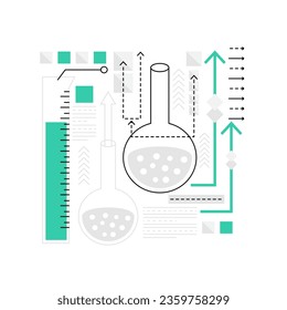 Gentechnische Forschung. Genetische Biochemie, Laborforschung, Vektorgrafik