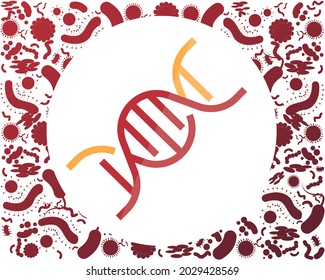 Genetic engineering science and medicine concept. Design element for scientific banner, poster.
