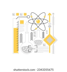 Genetic engineering science. Genetic modification, biochemistry research vector illustration