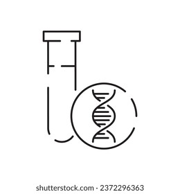 Genetic Engineering Symbol vector line Icon. Biochemistry and Genetics. Stroke Pictogram Graphic for Web Design. High-Quality Outline Vector Symbol Concept