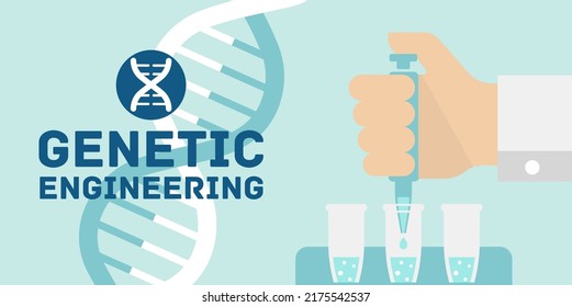Vektorbanner-Vektorgrafik für Gentechnik