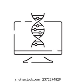Genetic engineering vector line icon. Genetics lab research, biochemistry experiment. Pictogram concept. Outline symbol. Simple vector material design of web graphics