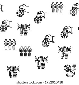 Genetic Engineering Vector Seamless Pattern Thin Line Illustration