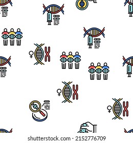Genetic Engineering Vector Seamless Pattern Thin Line Illustration