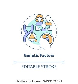 Genetic factors multi color concept icon. Prenatal period, childbirth. Round shape line illustration. Abstract idea. Graphic design. Easy to use in infographic, presentation, brochure, booklet