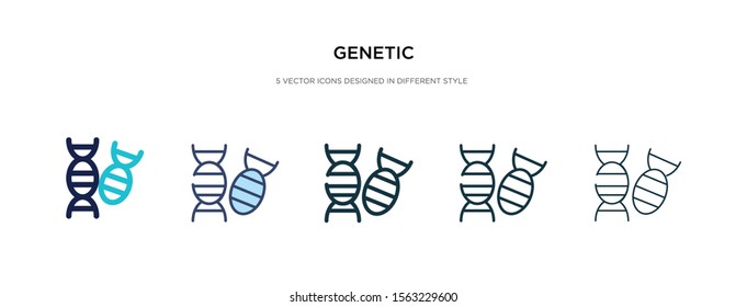 genetic icon in different style vector illustration. two colored and black genetic vector icons designed in filled, outline, line and stroke style can be used for web, mobile, ui