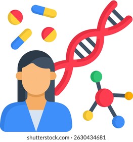 Icono genético Ilustración vectorial plana