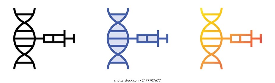 icono genético. Diseño de estilo de relleno lineal, azul y degradado aislado sobre fondo blanco