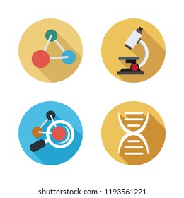 genetic icon set. vector set about microscope, dna, molecule and molecules icons set.